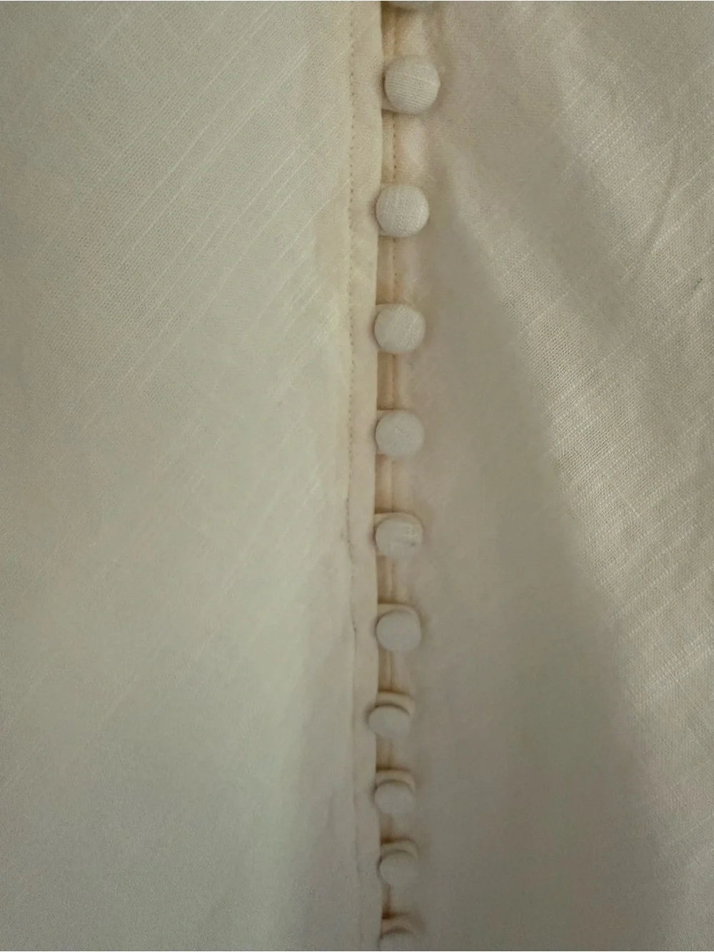 cult gaia ivory halter button-front midi dress linen with wrapped buttons - Picture 6 of 12